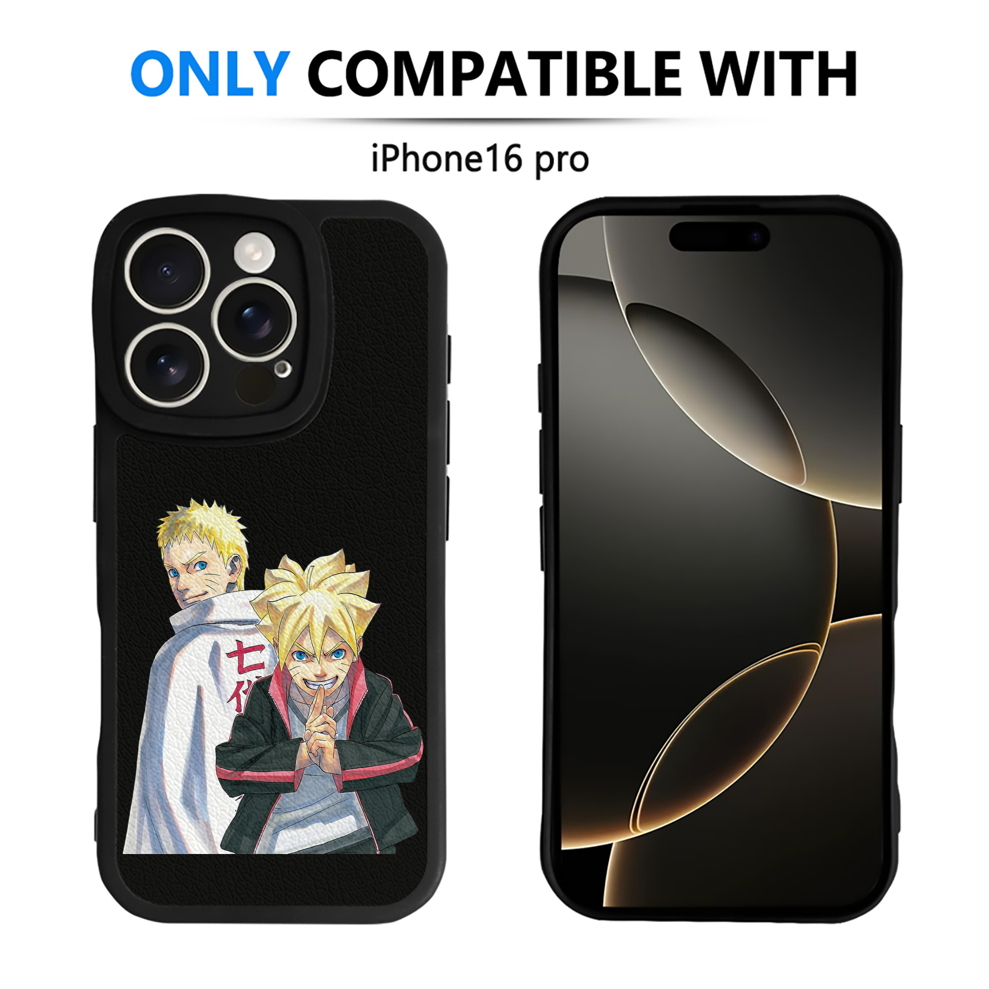 （画像用） NARUTO -ナルト- うずまき ボルト Uzumaki Boruto 【iPhone 16シリーズ対応】シリコンスマホケース（レザー調） 材質：シリコン